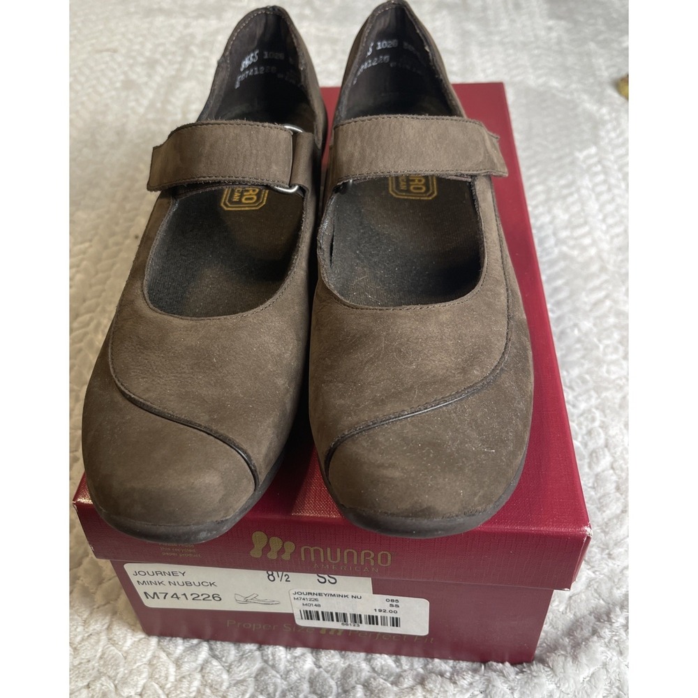 Munro American Mink Nubuck Suede Journey Mary Jane Sz 8.5 SS Comfort‎